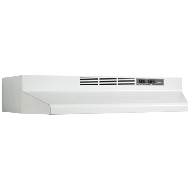 Broan BU2 Series 24-Inch Under-Cabinet Range Hood, 210 Max Blower CFM, White With Black Trim 1 Broan BU2 Series 24-Inch Under-Cabinet Range Hood, 210 Max Blower CFM, White With Black Trim