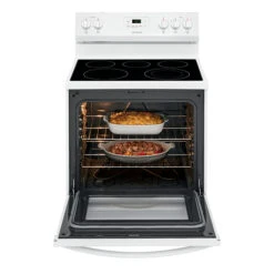 Frigidaire White Freestanding Electric Range - 5 Burner Ceramic Glass Cooktop - CSA Listed - 5.3-cu Ft