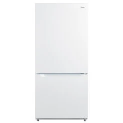 Midea 30-in Bottom Freezer Refrigerator - 18.7-cu. Ft. - White - LED Lighting