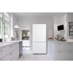 Midea 30-in Bottom Freezer Refrigerator - 18.7-cu. Ft. - White - LED Lighting -Cheap My Cook Nest Store 21615073c L