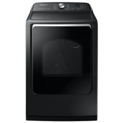 Samsung 7.4-cu Ft Reversible Side Swing Door Four-Way Venting Electric Dryer (Black Stainless) Energy Star Certified