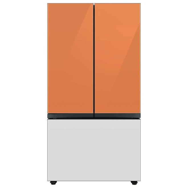 Samsung Bespoke Upper Panel For 3-Door Refrigerator - Glass - Clementine 5 Samsung Bespoke Upper Panel For 3-Door Refrigerator - Glass - Clementine - Image 5