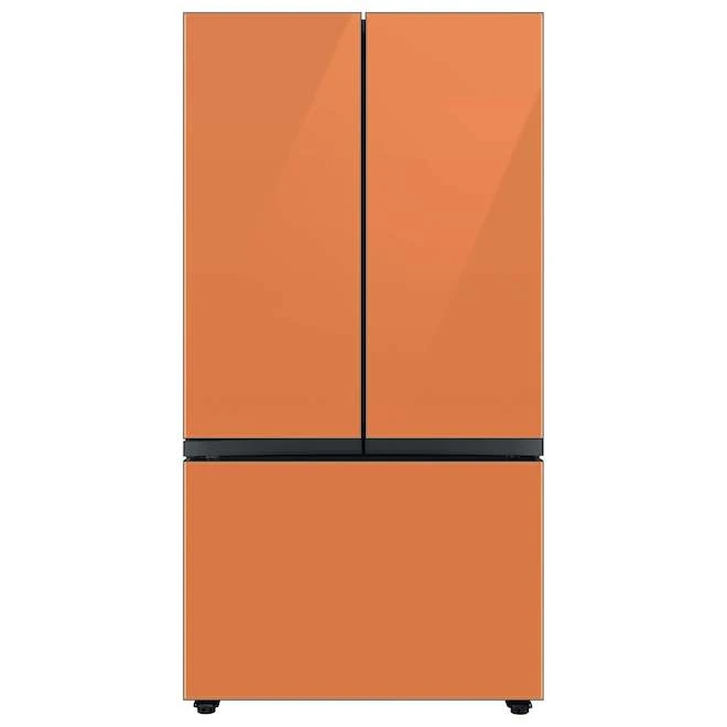 Samsung Bespoke Upper Panel For 3-Door Refrigerator - Glass - Clementine 1 Samsung Bespoke Upper Panel For 3-Door Refrigerator - Glass - Clementine
