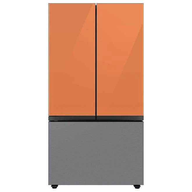 Samsung Bespoke Upper Panel For 3-Door Refrigerator - Glass - Clementine 4 Samsung Bespoke Upper Panel For 3-Door Refrigerator - Glass - Clementine - Image 4
