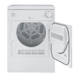 GE Spacemaker Electric Compact Dryer - 3.6-cu Ft - White - Stackable - 3 Cycles - Reversible Door Swing