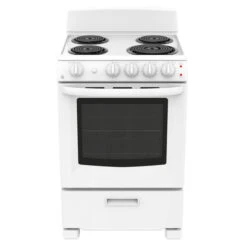 GE Freestanding 4 Coil Burners Front Controls Electric Range - 24-in - 2.9-cu Ft - White -Cheap My Cook Nest Store 23085451 L