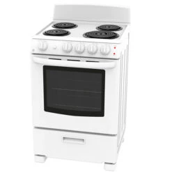 GE Freestanding 4 Coil Burners Front Controls Electric Range - 24-in - 2.9-cu Ft - White -Cheap My Cook Nest Store 23085451b L
