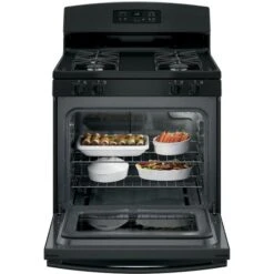 GE Appliances Freestanding Gas Range - 30-in - 5.0 Cu. Ft. - Black - Electronic Control -Cheap My Cook Nest Store 23085453e L