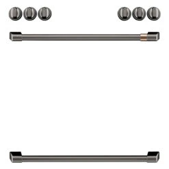 GE Café Kitchen Range Black Brushed Knobs And Handles