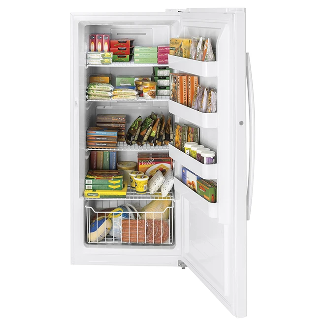 GE Upright Freezer - 28-in - 14.1-cu. Ft. - White 4 GE Upright Freezer - 28-in - 14.1-cu. Ft. - White - Image 4