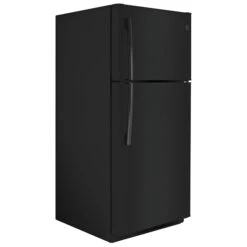 GE - Top Freezer Refrigerator - 30-in - 18-cu Ft - Black