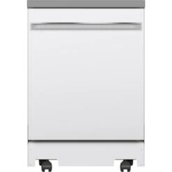 GE 24-in Portable Dishwasher With Stainless Steel Interior - White