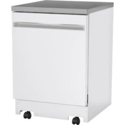 GE 24-in Portable Dishwasher With Stainless Steel Interior - White -Cheap My Cook Nest Store 23085765c L