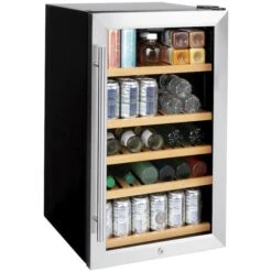 GE 31-Bottle Capacity (4.1-cu Ft) Stainless Steel Built-In/Freestanding 5-Shelf Beverage Center -Cheap My Cook Nest Store 23085862c L