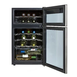 GE Profile Glass Door Stainless Steel Wine Cooler - 29 Bottles