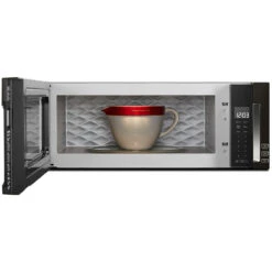 KitchenAid Built-In Low Profile Microwave Oven - Black Stainless Steel - 1000-Watts - 500-CFM - LED Lights