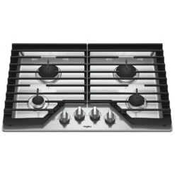 Whirlpool Gas Cooktop - 4 Burners - 30-inch - Stainless Steel - 15,000 BTU -Cheap My Cook Nest Store 30006108 L