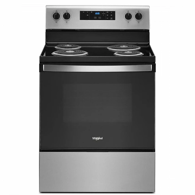 Whirlpool Freestanding Electric Oven - Stainless Steel/Black - 4-Coil Burners - 30-in X 4.8-cu Ft Capacity 1 Whirlpool Freestanding Electric Oven - Stainless Steel/Black - 4-Coil Burners - 30-in X 4.8-cu Ft Capacity