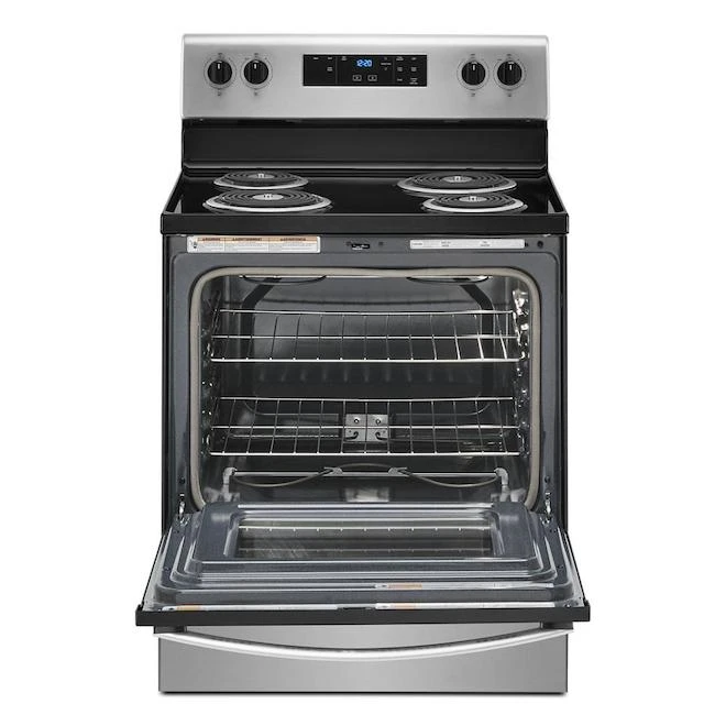 Whirlpool Freestanding Electric Oven - Stainless Steel/Black - 4-Coil Burners - 30-in X 4.8-cu Ft Capacity 2 Whirlpool Freestanding Electric Oven - Stainless Steel/Black - 4-Coil Burners - 30-in X 4.8-cu Ft Capacity - Image 2