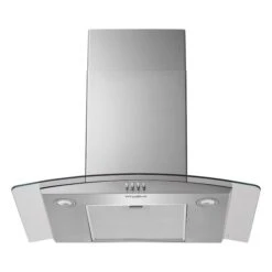 Whirlpool Curved Glass And Stainless Steel Wall-Mounted Range Hood - 30-in - 400 CFM -Cheap My Cook Nest Store 30006698c L