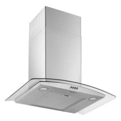 Whirlpool Curved Glass And Stainless Steel Wall-Mounted Range Hood - 30-in - 400 CFM -Cheap My Cook Nest Store 30006698d L