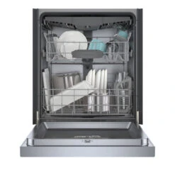 Bosch 100+ Series 24-in 46 DBA Three-Rack Smudge Free Stainless Steel Built-In Dishwasher With Home Connect