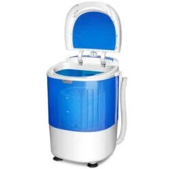 Costway White/Blue 5.5-lb High Efficiency Portable Electric Compact Top-Load Washer -Cheap My Cook Nest Store 330962416 AlternateImage4 l