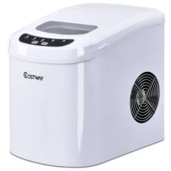 Costway White 26.5-lb Flip-Up Door Freestanding Portable Compact Electric Bullet Ice Maker -Cheap My Cook Nest Store 330962423 MainImage 001 l