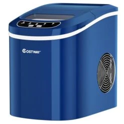 Costway Navy 26.5-lb Flip-Up Door Freestanding Portable Compact Electric Bullet Ice Maker -Cheap My Cook Nest Store 330962452 AlternateImage3 l
