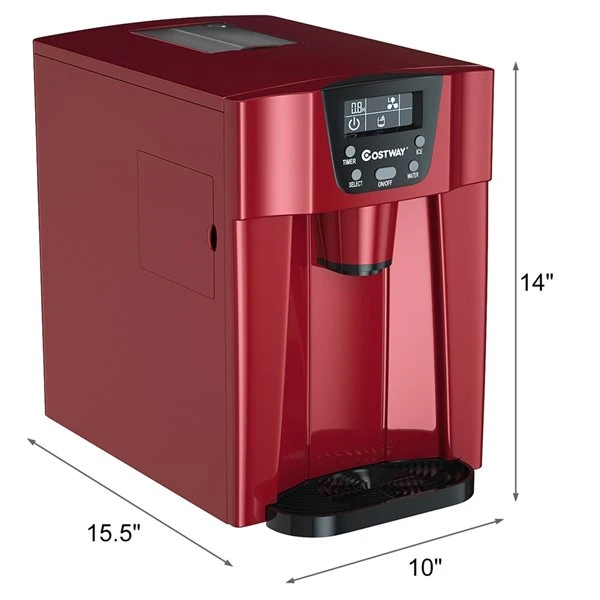 Costway 36-lb Red Drop-Down Door Portable/Countertop Commercial Bullet Ice Maker 1 Costway 36-lb Red Drop-Down Door Portable/Countertop Commercial Bullet Ice Maker