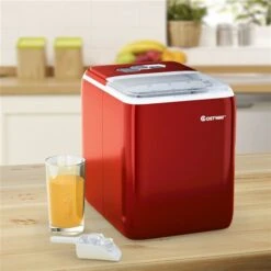 Costway 44-lb Red Drop-Down Door Portable/Countertop Bullet Ice Maker -Cheap My Cook Nest Store 330972975 AlternateImage2 l