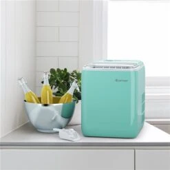 Costway 44-lb Mint Green Drop-Down Door Portable/Countertop Bullet Ice Maker -Cheap My Cook Nest Store 330972984 AlternateImage2 l