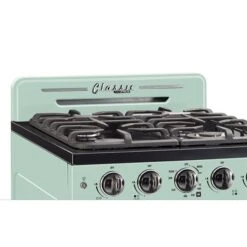 Unique Classic Retro Summer Mint Green 24-in 4 Burners 2.9-cu Ft Manual Cleaning Convection Oven Freestanding Gas Range