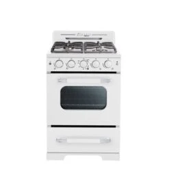 Unique Classic Retro Marshmallow White 24-in 4 Burners 2.9-cu Ft Manual Cleaning Convection Oven Freestanding Gas Range -Cheap My Cook Nest Store 330975679 MainImage 001 l