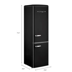 Unique Classic Retro Midnight Black 9-cu Ft 21.6-in Standard-Depth Bottom-Freezer Energy Star Certified Refrigerator -Cheap My Cook Nest Store 330975680 AlternateImage1 l