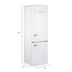 Unique Classic Retro Marshmallow White 9-cu Ft 21.6-in Standard-Depth Bottom-Freezer Energy Star Certified Refrigerator
