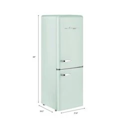 Unique Classic Retro Summer Mint Green 7-cu Ft 21.6-in Standard-Depth Bottom-Freezer Energy Star Certified Refrigerator