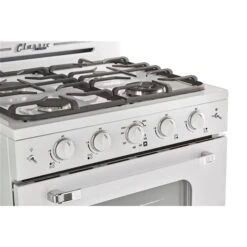 Unique Classic Retro Marshmallow White 30-in 4 Burners 3.9-cu Ft Manual Cleaning Convection Oven Freestanding Gas Range -Cheap My Cook Nest Store 330975701 AlternateImage3 l