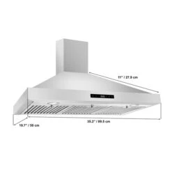 Aria 36-in Convertible Stainless Steel Wall Mounted Range Hood With Charcoal Filter
