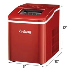 Costway 26-lb Drop-Down Door Portable/Countertop Bullet Ice Maker - Red -Cheap My Cook Nest Store 330989798 AlternateImage1 l