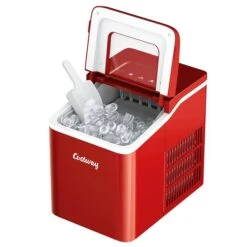 Costway 26-lb Drop-Down Door Portable/Countertop Bullet Ice Maker - Red