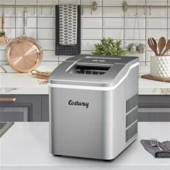 Costway 26-lb Drop-Down Door Portable/Countertop Bullet Ice Maker - Silver -Cheap My Cook Nest Store 330989802 AlternateImage3 l