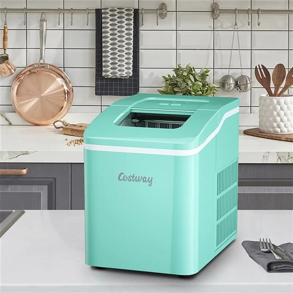 Costway 26-lb Drop-Down Door Portable/Countertop Bullet Ice Maker - Green 4 Costway 26-lb Drop-Down Door Portable/Countertop Bullet Ice Maker - Green - Image 4
