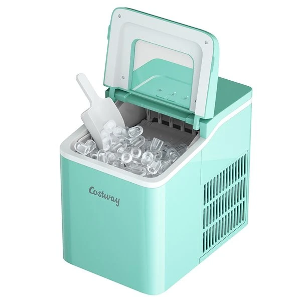 Costway 26-lb Drop-Down Door Portable/Countertop Bullet Ice Maker - Green 1 Costway 26-lb Drop-Down Door Portable/Countertop Bullet Ice Maker - Green
