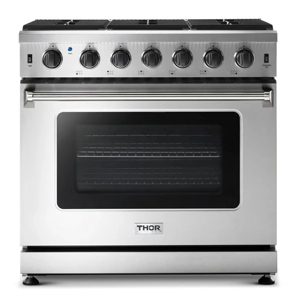 Thor Kitchen 36-in 6 Burners 6-cu Ft Manual Cleaning Slide-In Gas Range (Stainless Steel) 1 Thor Kitchen 36-in 6 Burners 6-cu Ft Manual Cleaning Slide-In Gas Range (Stainless Steel)