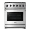 Thor Kitchen 30-in 4 Burners 4.55-cu Ft Manual Cleaning Slide-In Gas Range (Stainless Steel)