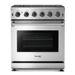 Thor Kitchen 30-in 4 Burners 4.55-cu Ft Manual Cleaning Slide-In Gas Range (Stainless Steel)