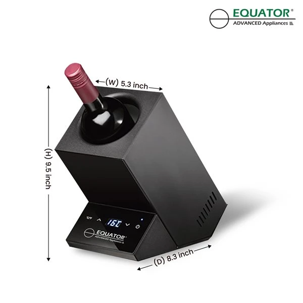 Equator Advanced Appliances 1-Bottle Capacity Black Portable Wine Chiller 3 Equator Advanced Appliances 1-Bottle Capacity Black Portable Wine Chiller - Image 3