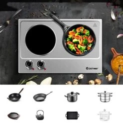 Costway 13-in 2-Burner Stainless Steel Electric Hot Plate -Cheap My Cook Nest Store 331060031 AlternateImage3 l