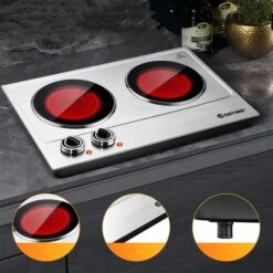 Costway 13-in 2-Burner Stainless Steel Electric Hot Plate -Cheap My Cook Nest Store 331060031 AlternateImage4 l